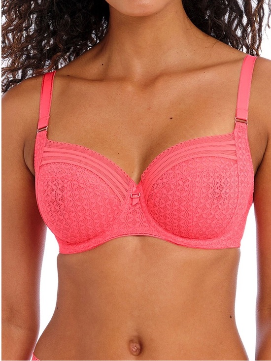 Freya Other - Freya Women's Viva Lace Underwire Side Support Bra, 34I, Sunkissed Coral